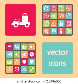 Flat icon. Delivery of purchases.