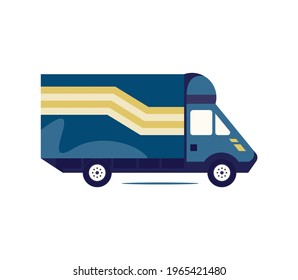 Flat icon of delivery truck or postal vehicle vector illustration