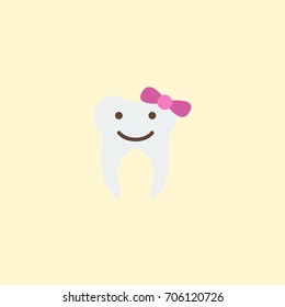 Flat Icon Dental Element. Vector Illustration Of Flat Icon Children Dentist Isolated On Clean Background. Can Be Used As Dental, Children And Dentist Symbols.