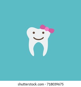 Flat Icon Dental Element. Vector Illustration Of Flat Icon Children Dentist Isolated On Clean Background. Can Be Used As Dental, Children And Dentist Symbols.