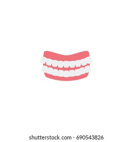 Flat Icon Denture Element. Vector Illustration Of Flat Icon Artificial Teeth Isolated On Clean Background. Can Be Used As Denture, Artificial And Teeth Symbols.