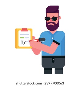 Here’s a flat icon depicting detective notes 