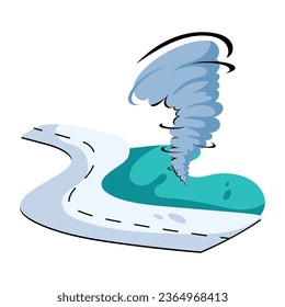 Here’s a flat icon depicting dust storm 