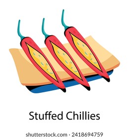 Here’s a flat icon depicting stuffed chillies 