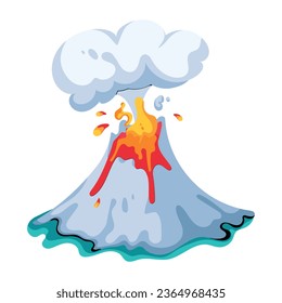 A flat icon depicting volcano 