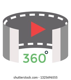 Flat icon design of 3d panorama 