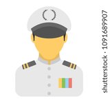 
Flat icon design of aircraft pilot 
