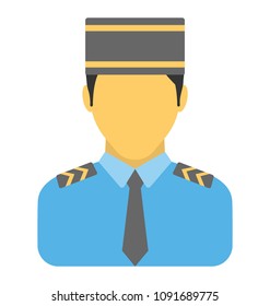 
Flat icon design of aircraft pilot 

