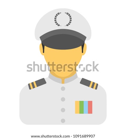 
Flat icon design of aircraft pilot 
