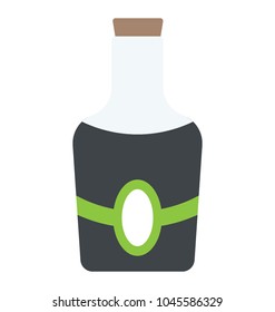 Flat icon design of an alcoholic drink