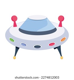 Flat icon design of alien craft 