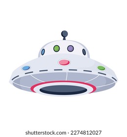 Flat icon design of alien craft 
