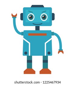 Funny Vector Robot Flat Style Isolated Stock Vector (Royalty Free ...