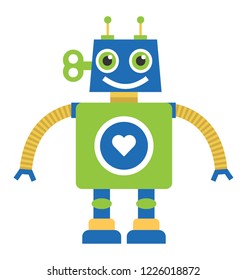 
Flat icon design of alien robot 
