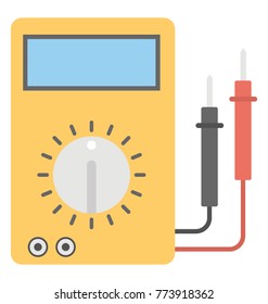 Flat icon design of an analog voltmeter
