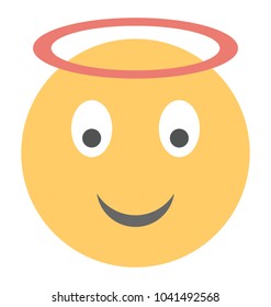
Flat icon design of an angel face smiley
