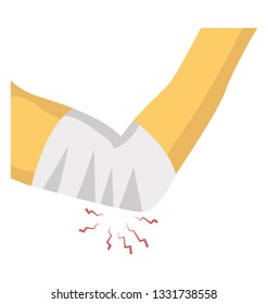 Flat icon design of arm fracture concept 