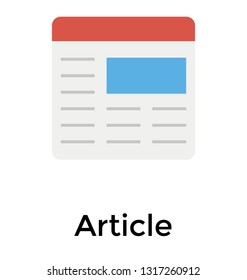 Flat icon design of article 