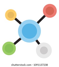 
Flat icon design of atom 
