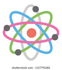 
Flat icon design of atom 
