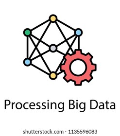 
Flat icon design of automated solution diagram
