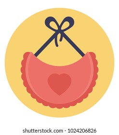 Flat icon design of baby bib to avoid food spilling