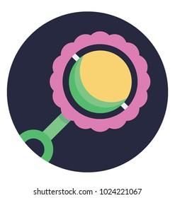 Flat icon design of baby rattle