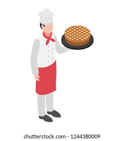 Flat icon design of baker