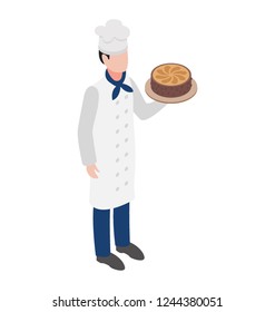 Flat icon design of baker