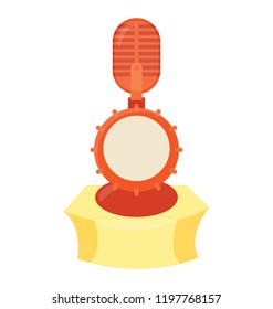 Flat icon design of banjo trophy