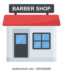 Flat icon design icon of a barber shop 