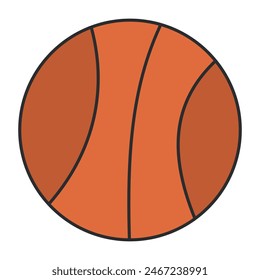 Un diseño de icono plano del baloncesto

