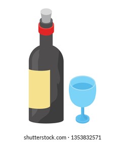 Flat icon design of beer bottle.