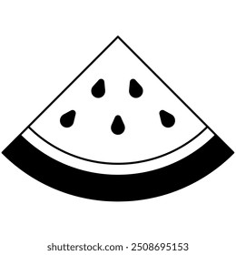 flat icon design, black color symbol of fried watermelon
