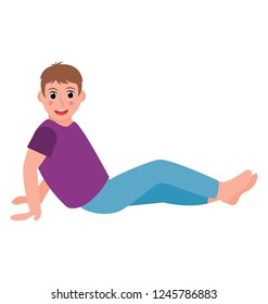 Flat icon design of boat pose