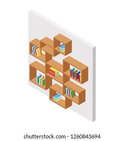 Flat icon design of bookshelf