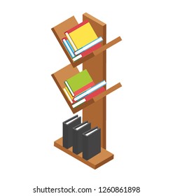 Flat icon design of bookshelf