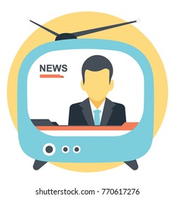 
Flat icon design of broadcast

