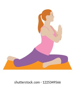 
Flat icon design of buddha style yoga 
