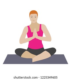 
Flat icon design of buddha style yoga 
