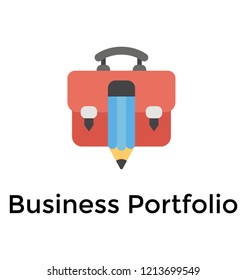 Flat icon design of business portfolio 