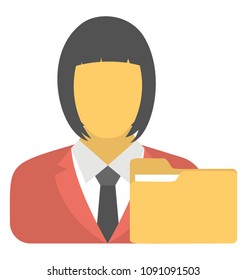 
Flat icon design of business record manager
