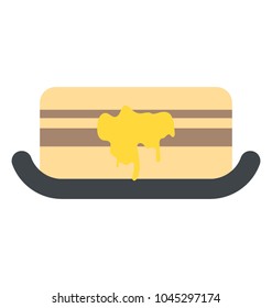 Flat icon design of a cake