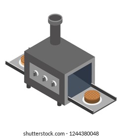 Flat icon design of cake factory