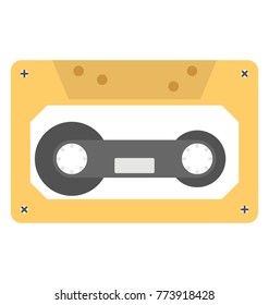 Flat icon design of a cassette
