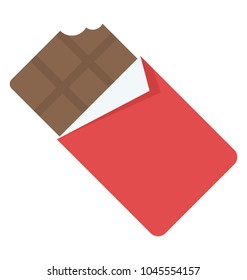 Flat Icon Design Of Chocolate Bar Bite