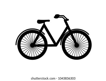 Flat icon design of city (mountain) bike. Vector illustration. Walk, travel and sports.