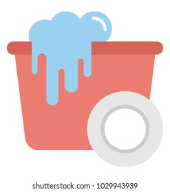 
Flat icon design of cleaning bucket
