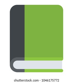 Flat icon design of closed book, education concept