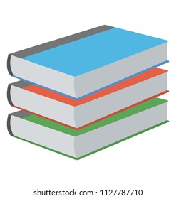 Flat icon design of closed books, education concept